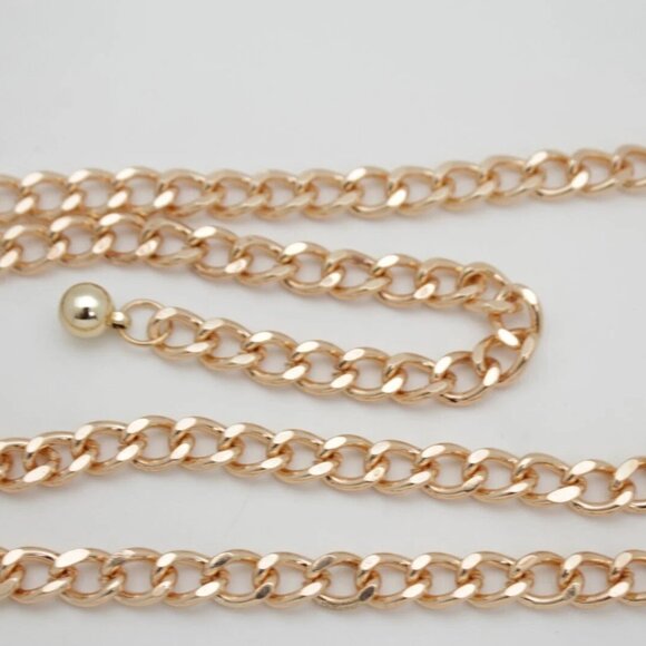 Women Gold Metal Chain Link Fashion Streetwear Belt Side Strand Plus Size XL XXL main image 4